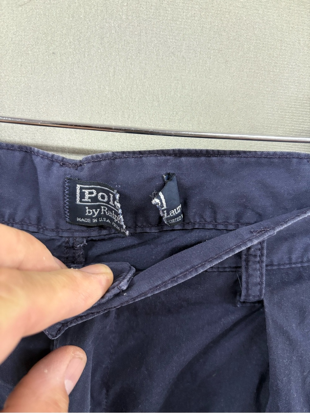 Vtg Polo Ralph Lauren Made USA ‘90 Chinos Navy Size 36/30 Retro Classic - Picture 3 of 10